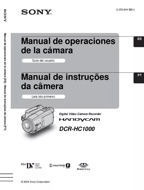 Mode d'emploi SONY DCR-HC1000