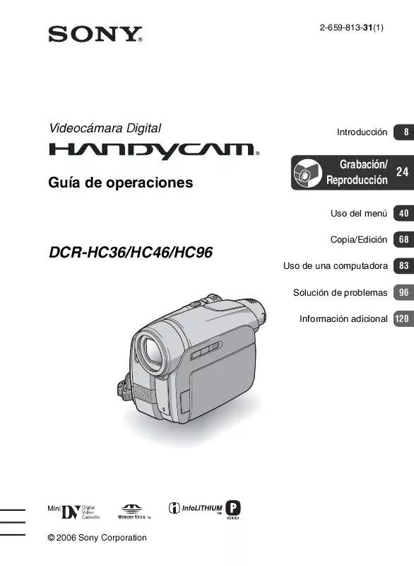 Mode d'emploi SONY DCR-HC46