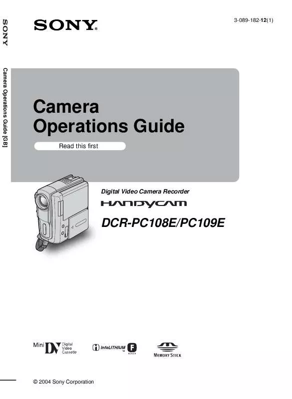 Mode d'emploi SONY DCR-PC108E