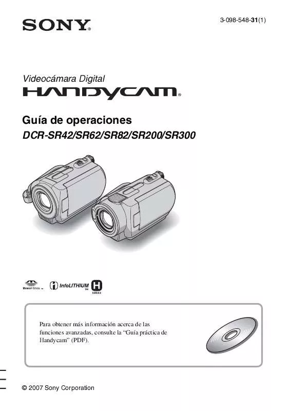 Mode d'emploi SONY DCR-SR200C