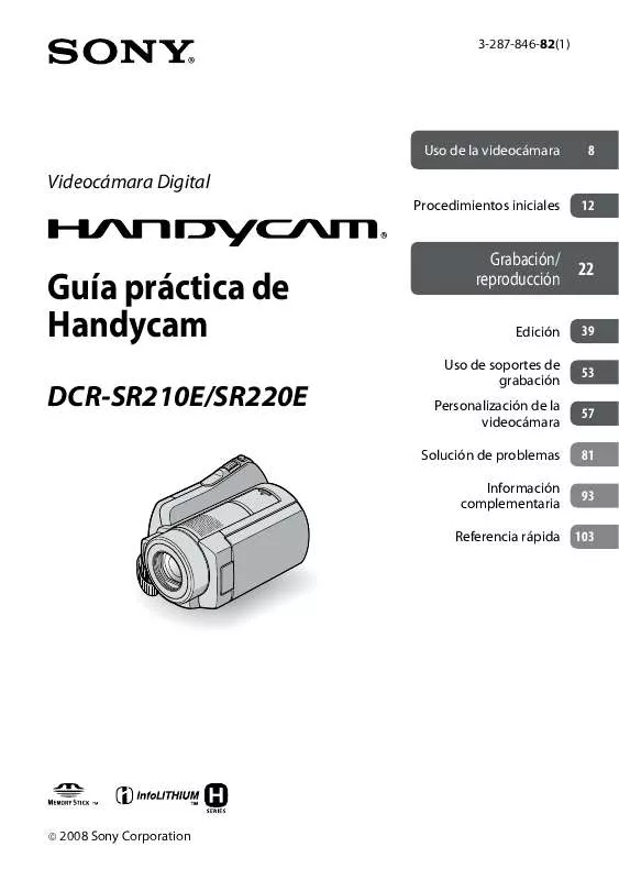 Mode d'emploi SONY DCR-SR220E