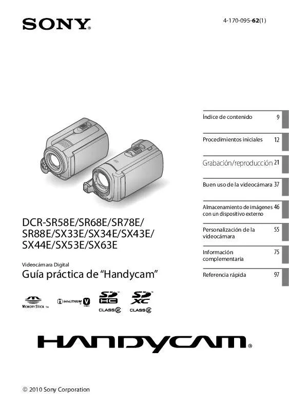 Mode d'emploi SONY DCR-SR58E