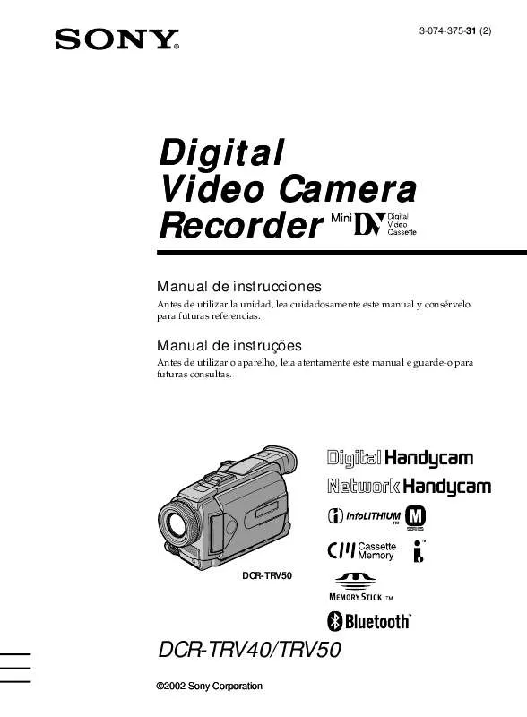 Mode d'emploi SONY DCR-TRV50