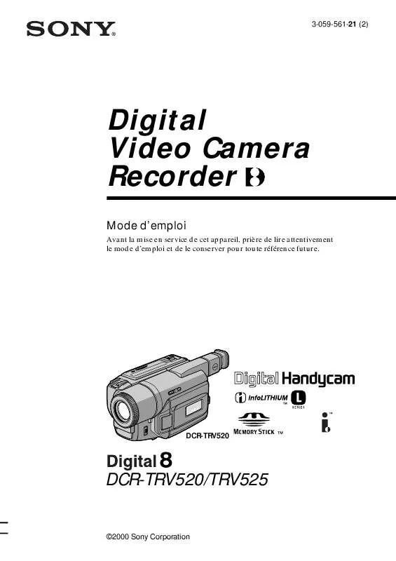 Mode d'emploi SONY DCR-TRV520