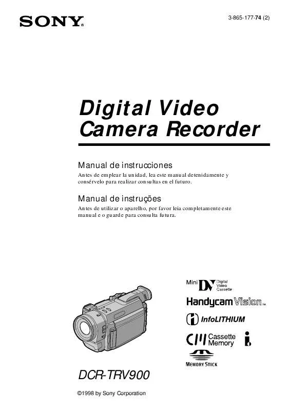 Mode d'emploi SONY DCR-TRV900