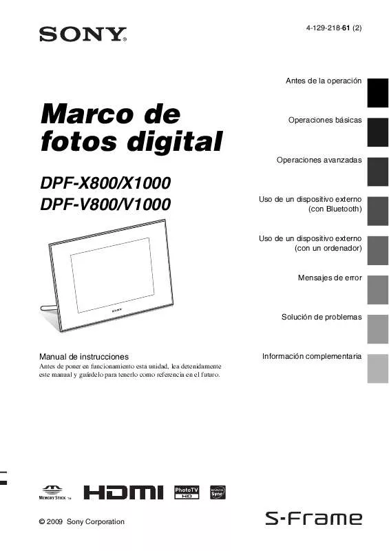 Mode d'emploi SONY DPF-V1000