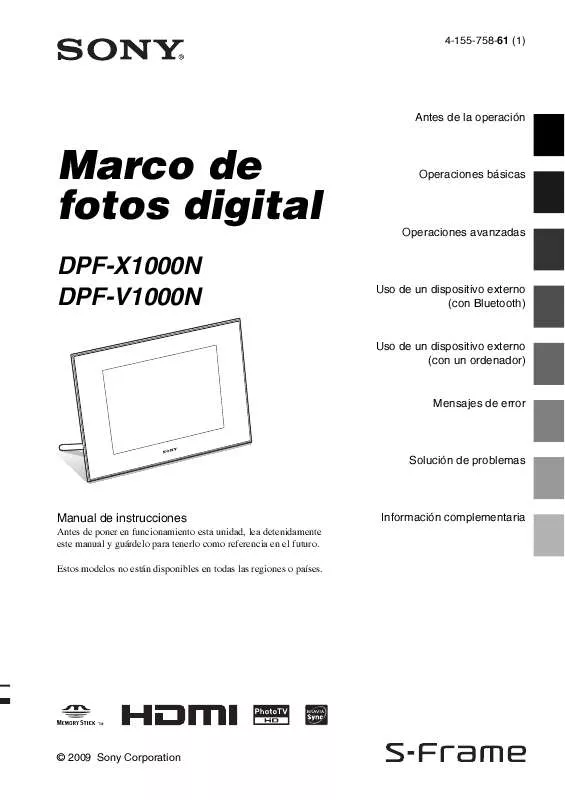 Mode d'emploi SONY DPF-V1000N