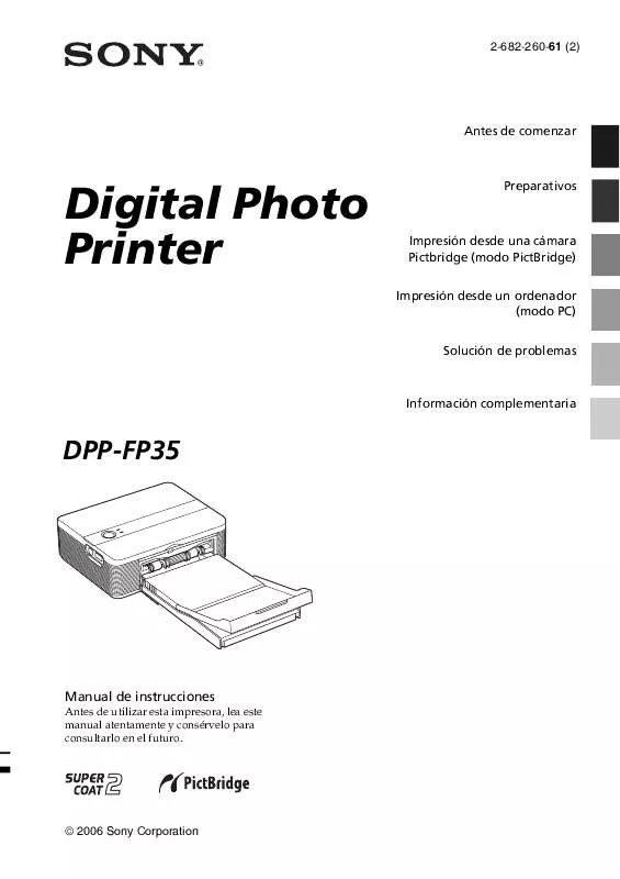 Mode d'emploi SONY DPP-FP35