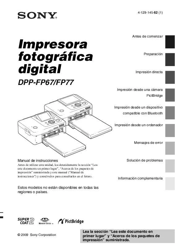 Mode d'emploi SONY DPP-FP67