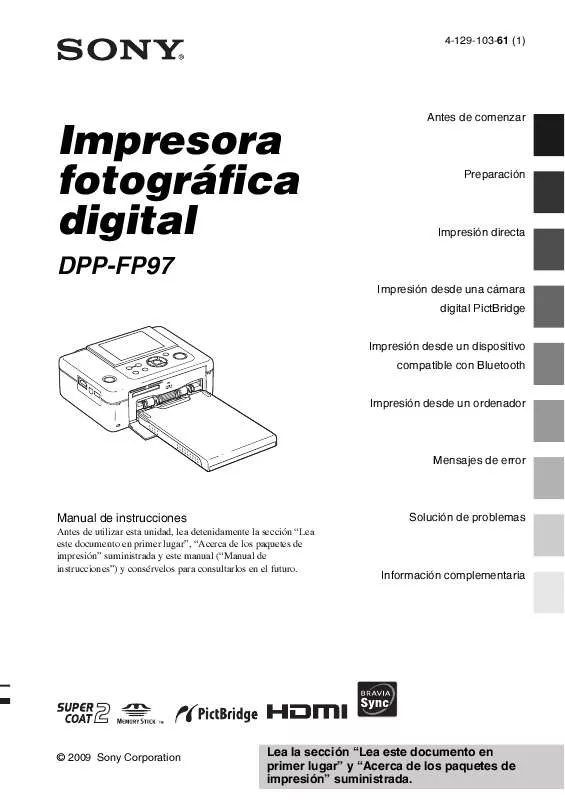 Mode d'emploi SONY DPP-FP97