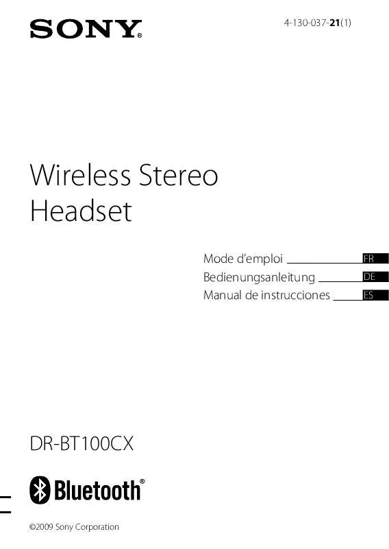 Mode d'emploi SONY DR-BT100CX