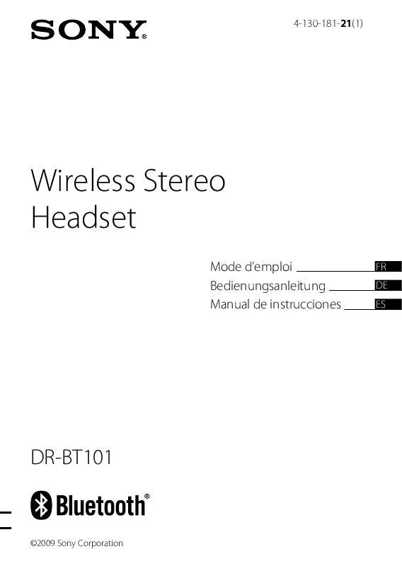 Mode d'emploi SONY DR-BT101