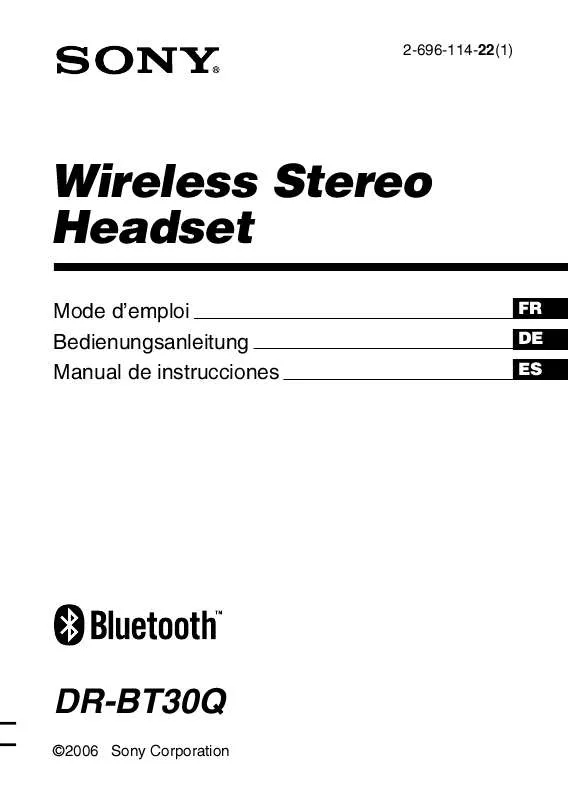 Mode d'emploi SONY DR-BT30Q/S