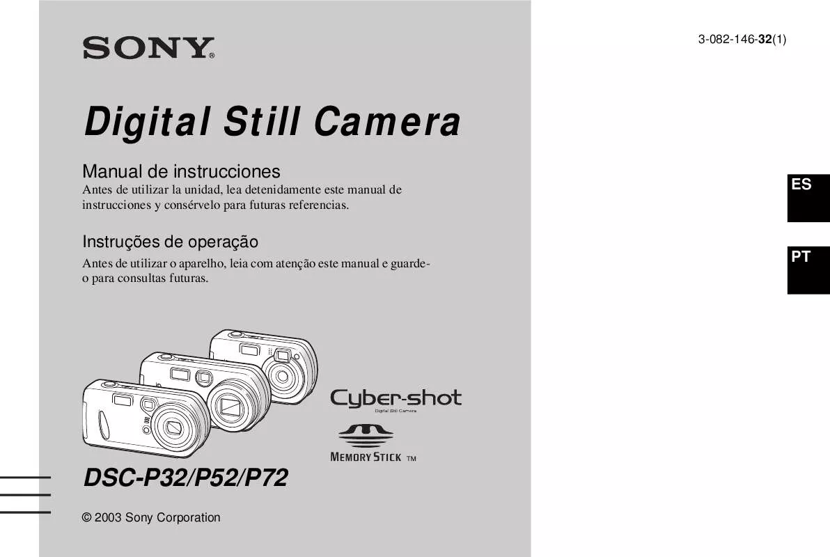 Mode d'emploi SONY CYBER-SHOT DSC-P52