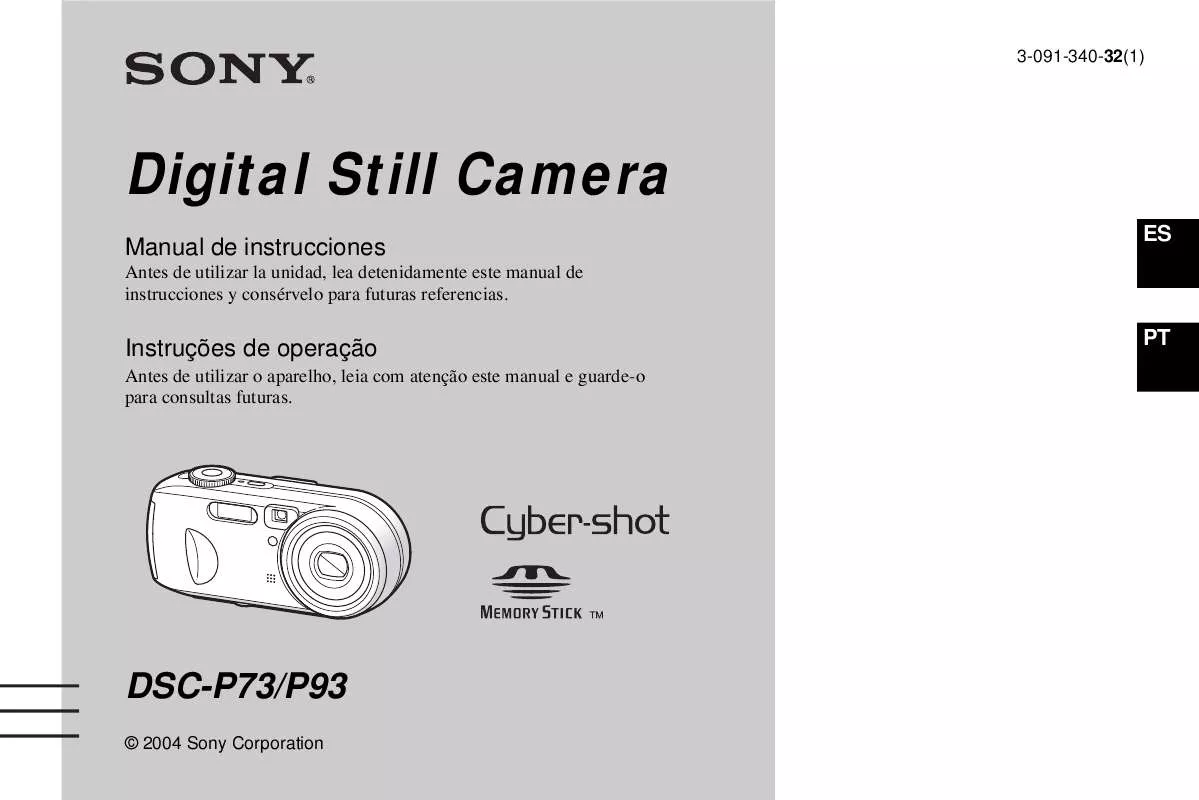 Mode d'emploi SONY CYBER-SHOT DSC-P93