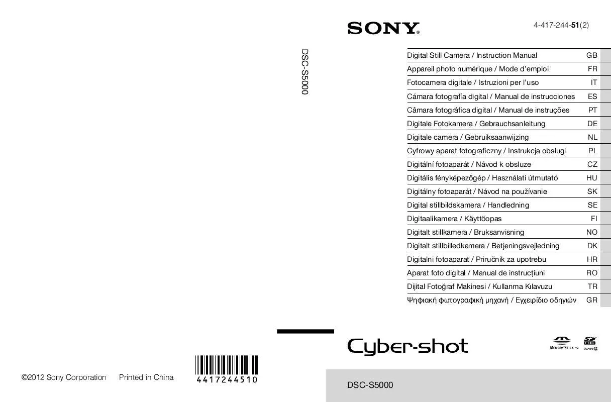 Mode d'emploi SONY DSC-S5000