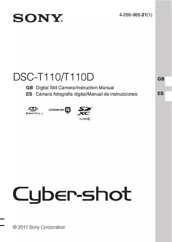 Mode d'emploi SONY CYBER-SHOT DSC-T110/B