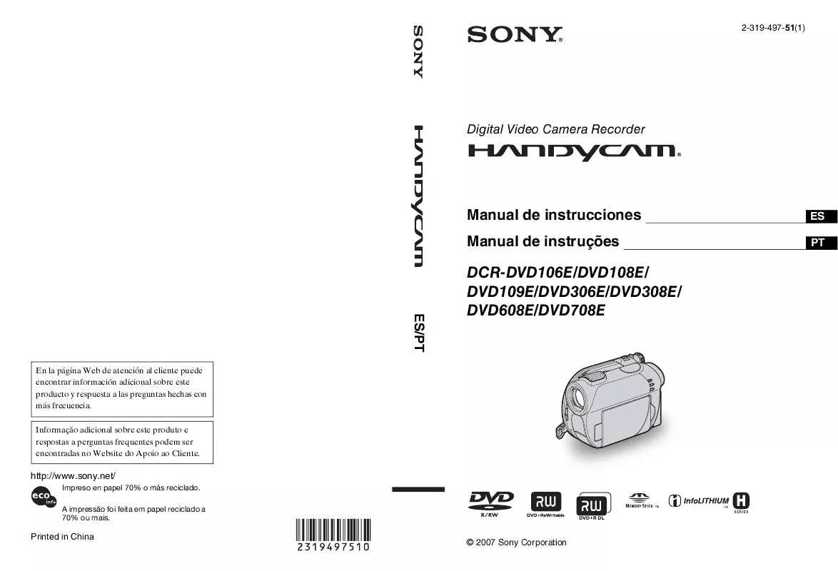 Mode d'emploi SONY DVD306E