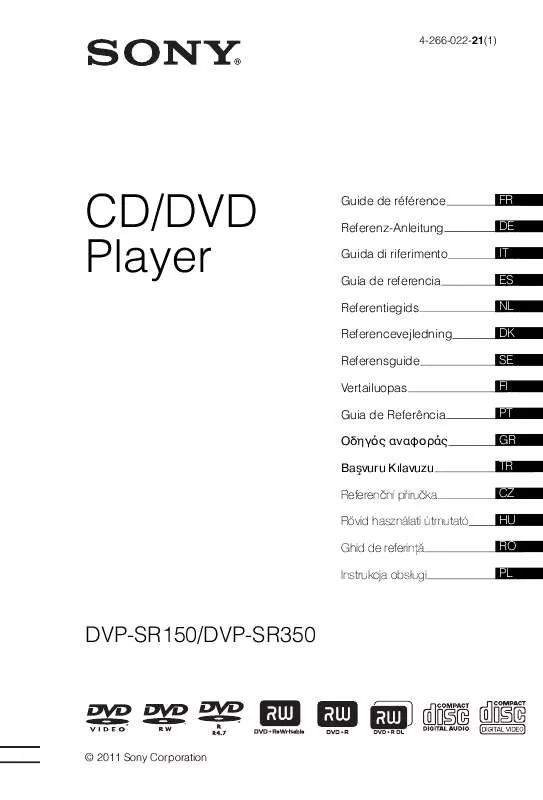 Mode d'emploi SONY DVP-SR350