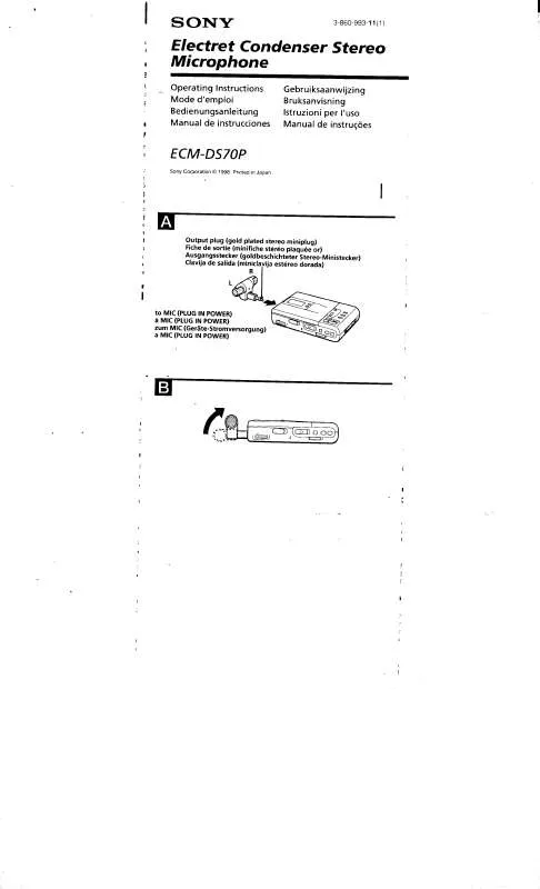 Mode d'emploi SONY ECM-DS70P