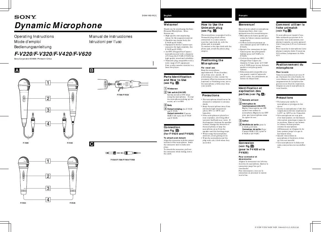 Mode d'emploi SONY F-V220