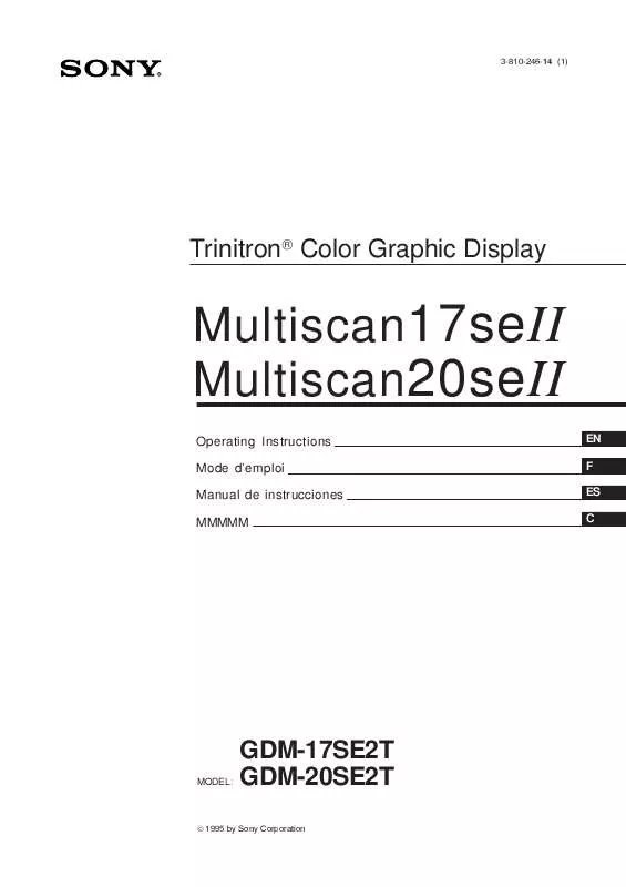 Mode d'emploi SONY GDM-20SE2T