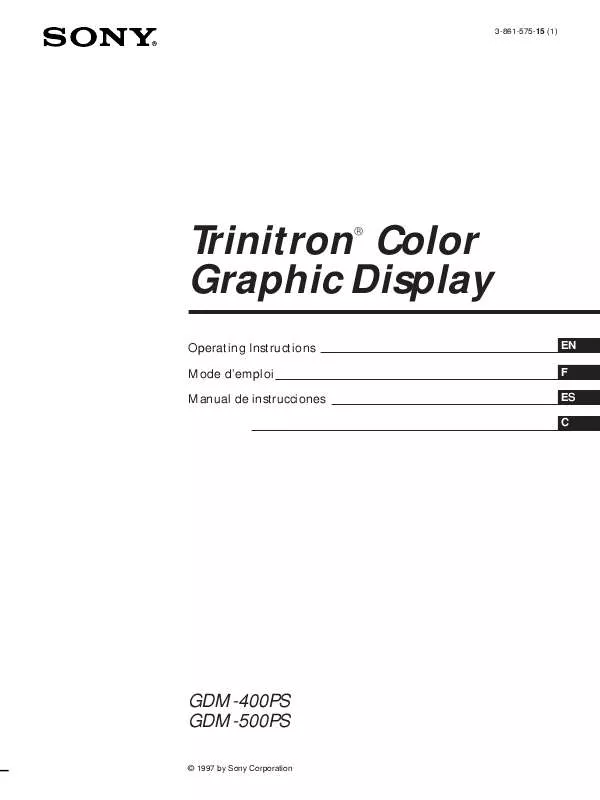 Mode d'emploi SONY GDM-400PS