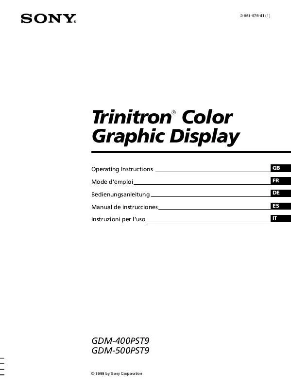 Mode d'emploi SONY GDM-400PST9