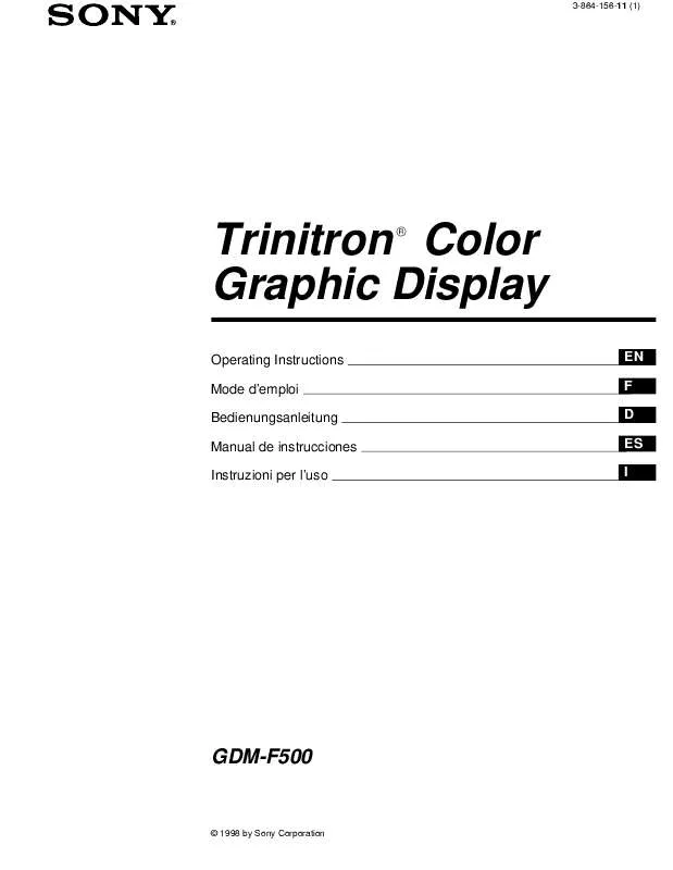 Mode d'emploi SONY GDM-F400