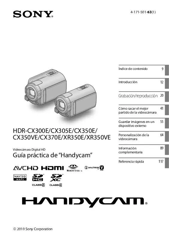 Mode d'emploi SONY HDR-CX305E