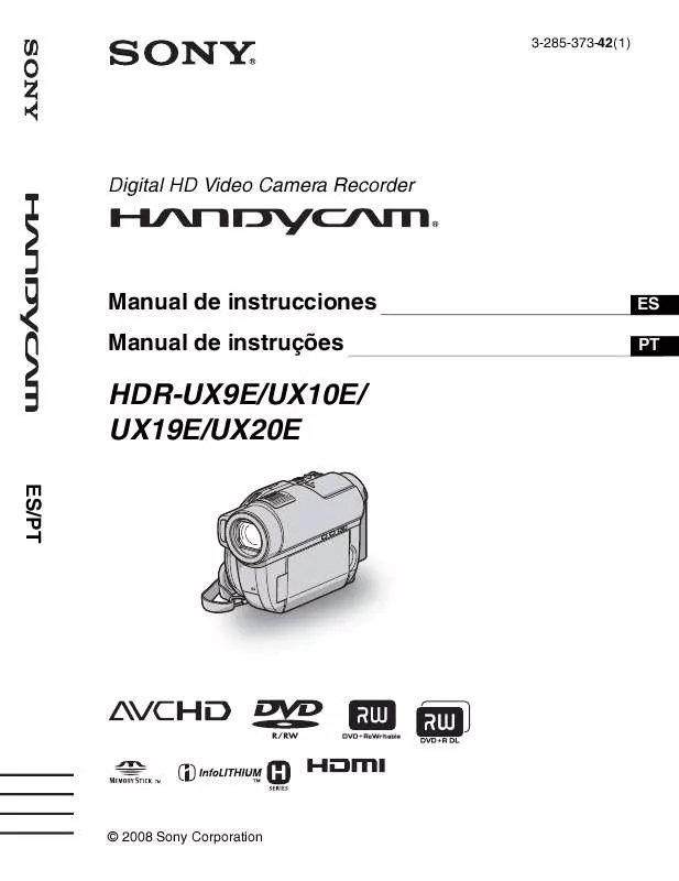 Mode d'emploi SONY HDR-UX19E