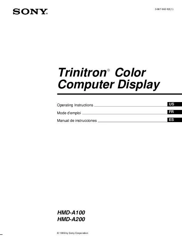 Mode d'emploi SONY HMD-A100