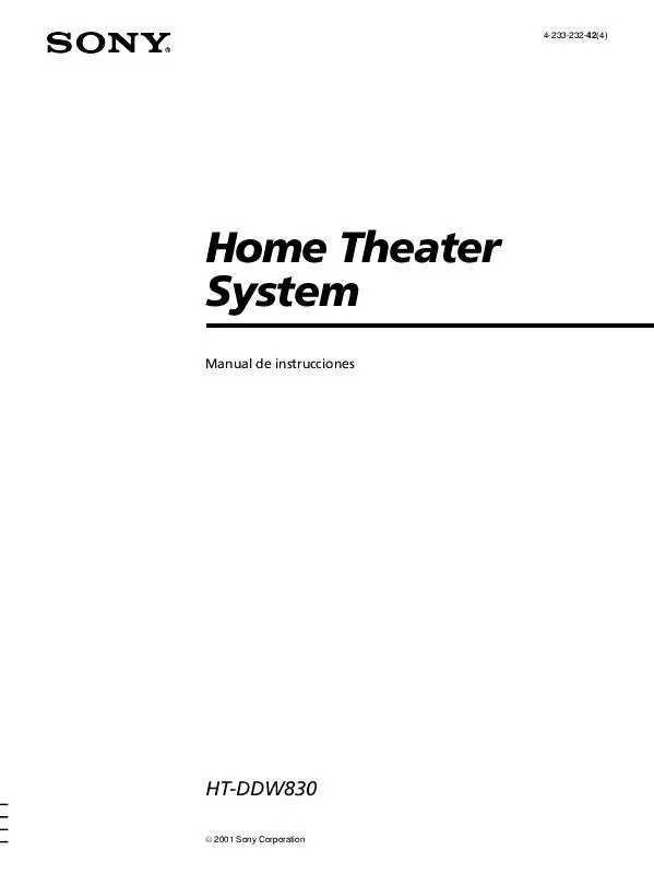 Mode d'emploi SONY HT-DDW830