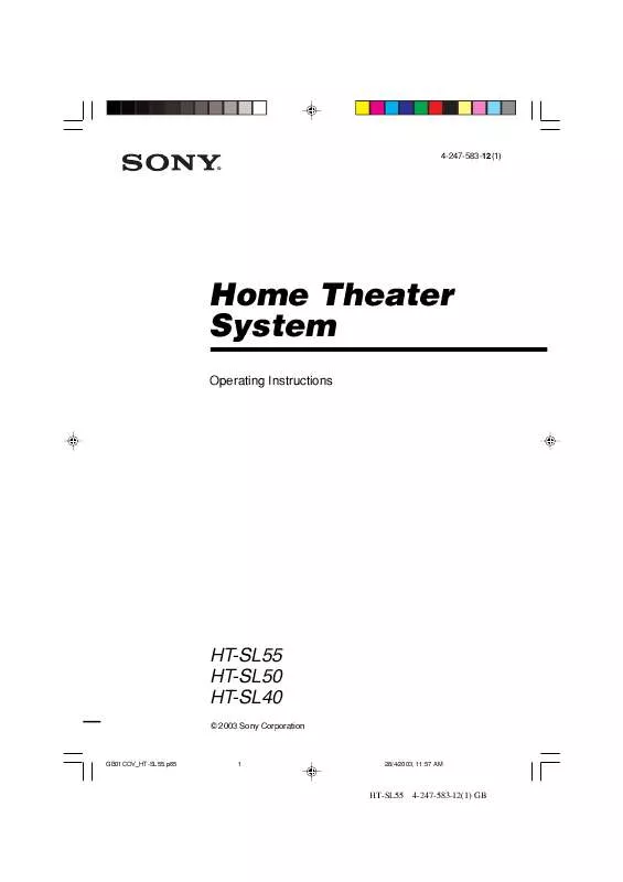 Mode d'emploi SONY HT-SL40