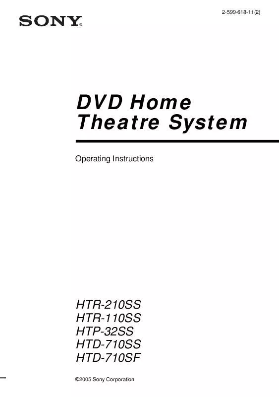 Mode d'emploi SONY HTD-710SF