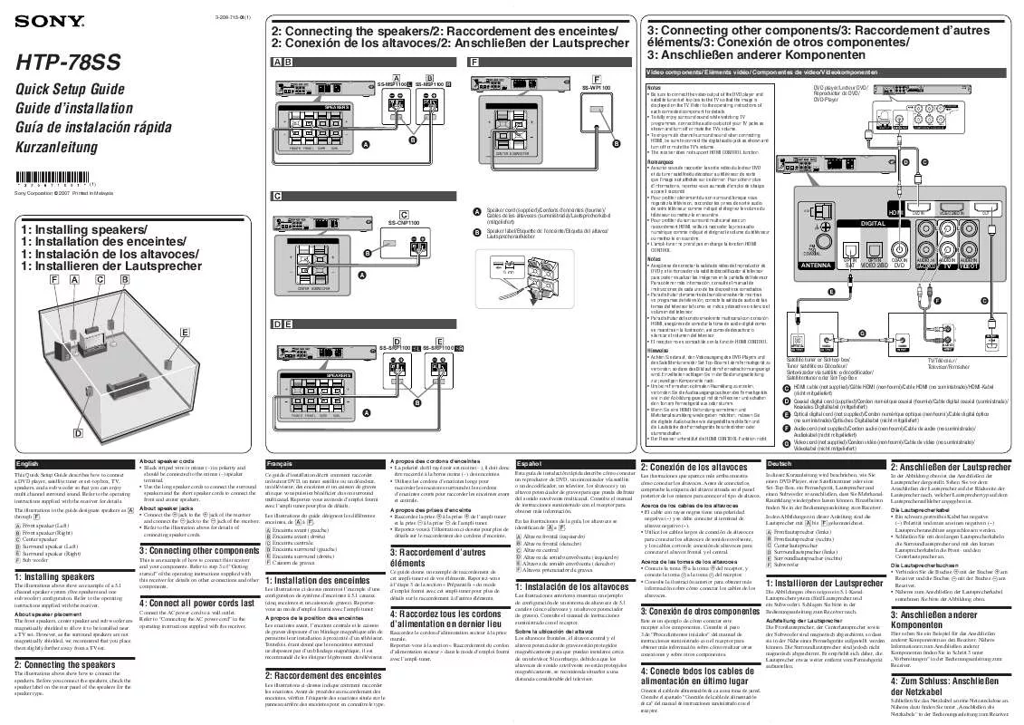 Mode d'emploi SONY HTP-78SS