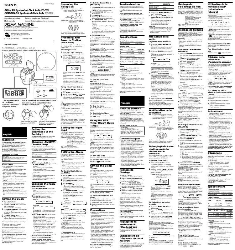 Mode d'emploi SONY ICF-C763L