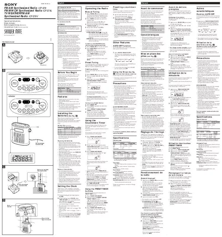 Mode d'emploi SONY ICF-S79