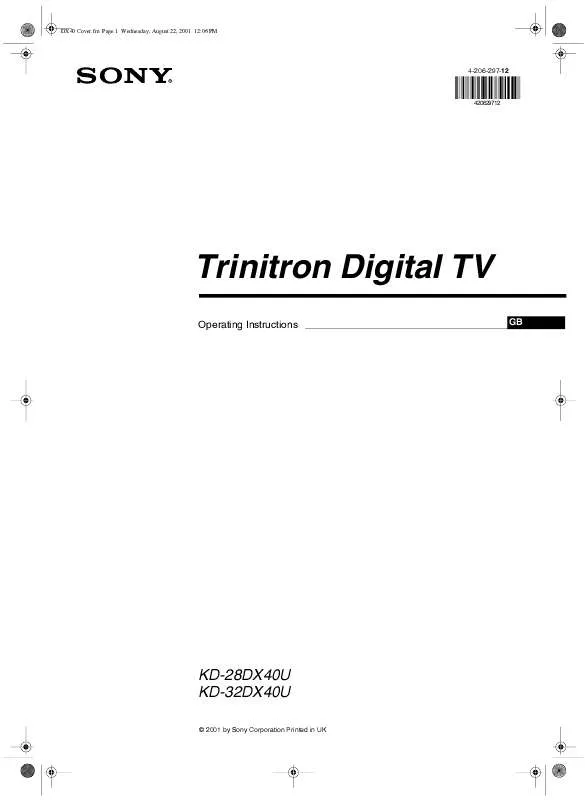 Mode d'emploi SONY KD-28DX40U