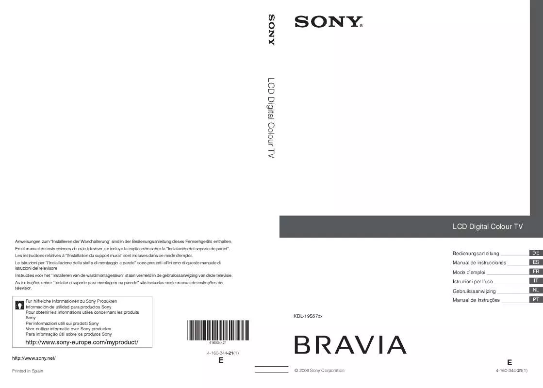 Mode d'emploi SONY KDL-19S5730