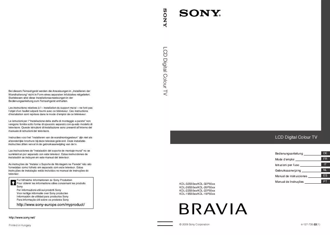 Mode d'emploi SONY KDL-22S5500