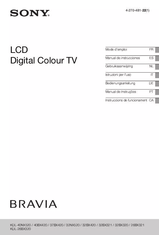 Mode d'emploi SONY KDL-32BX420