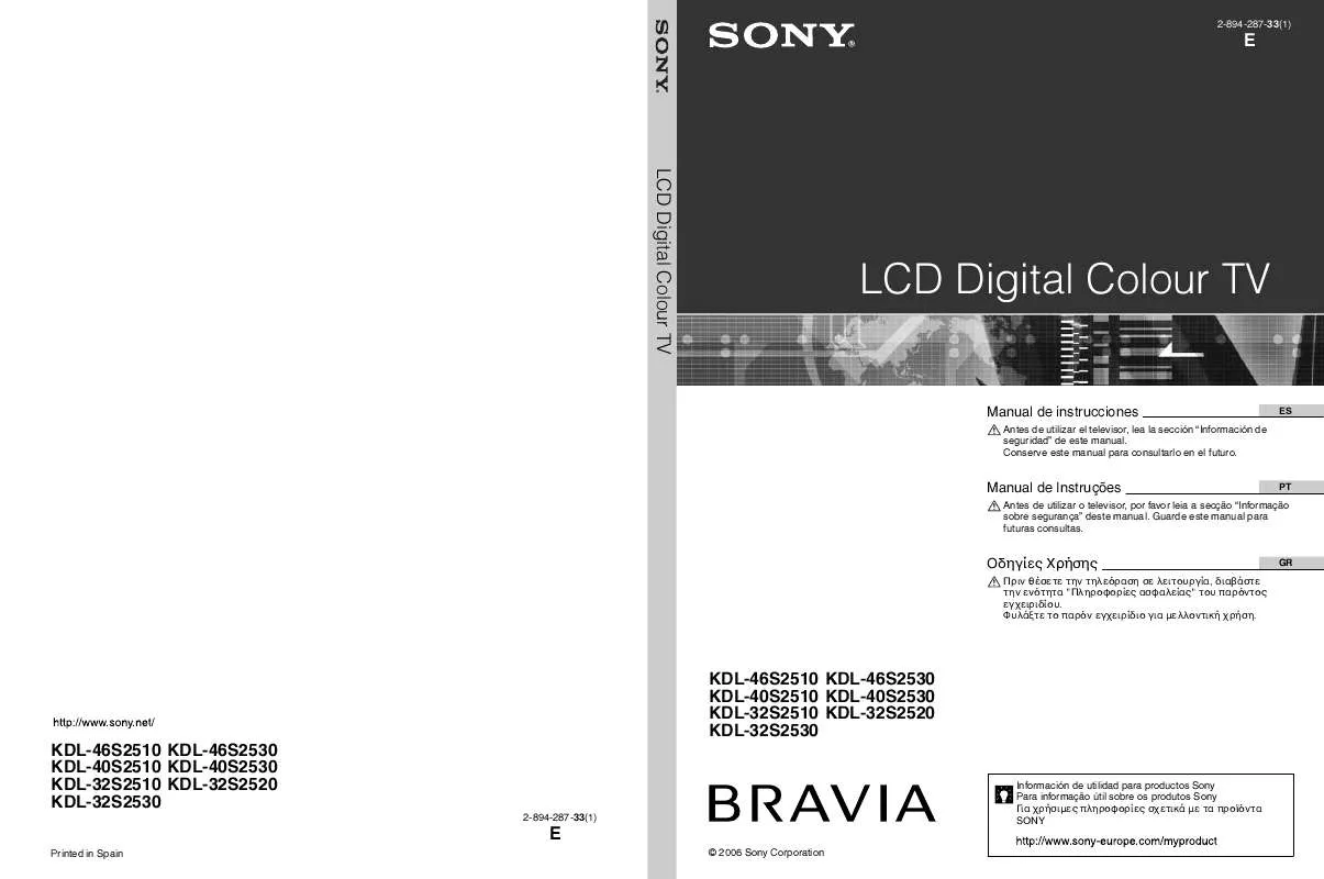 Mode d'emploi SONY KDL-32S2530