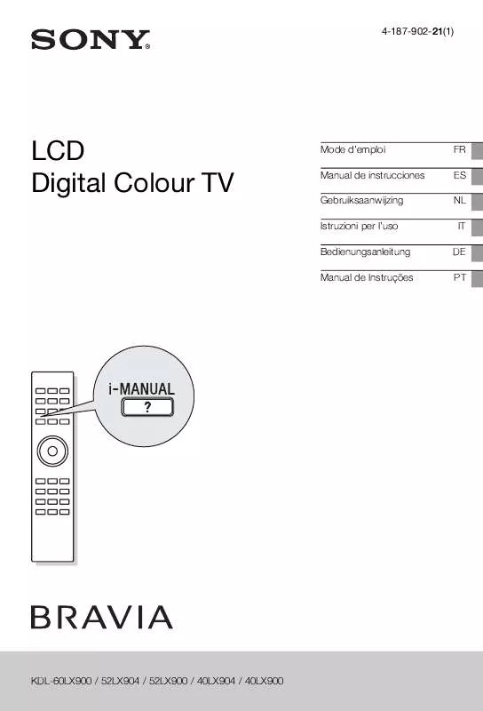 Mode d'emploi SONY KDL-40LX904