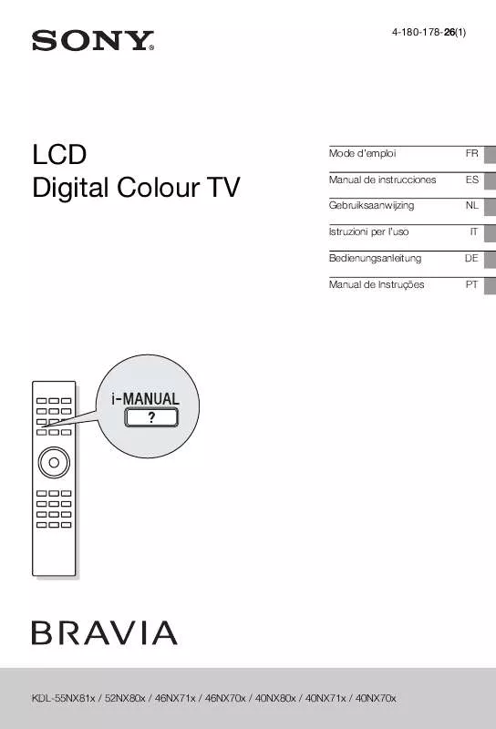 Mode d'emploi SONY KDL-46NX713