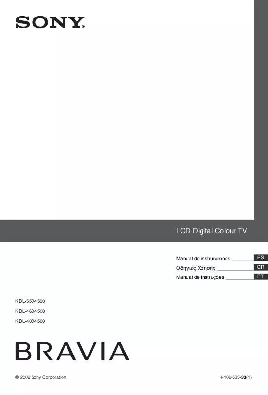 Mode d'emploi SONY KDL-46X4500