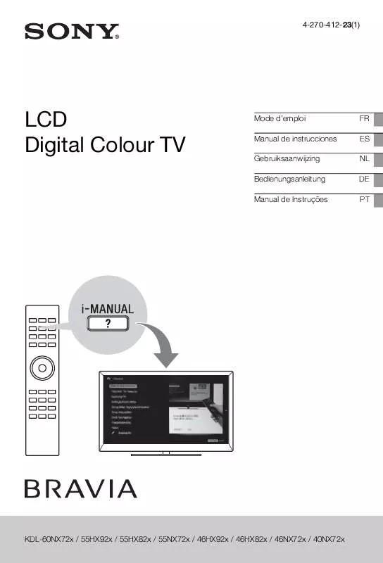 Mode d'emploi SONY BRAVIA KDL-55HX820