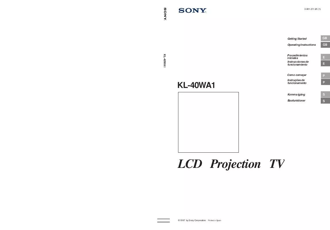 Mode d'emploi SONY KL-40WA1