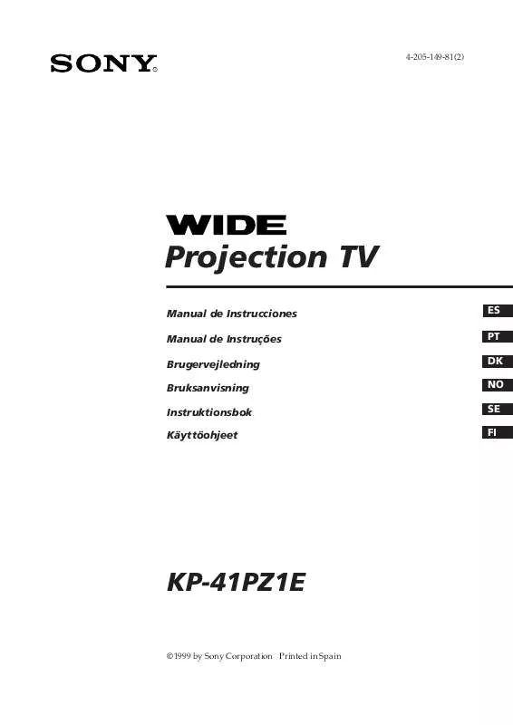 Mode d'emploi SONY KP-41PZ1E