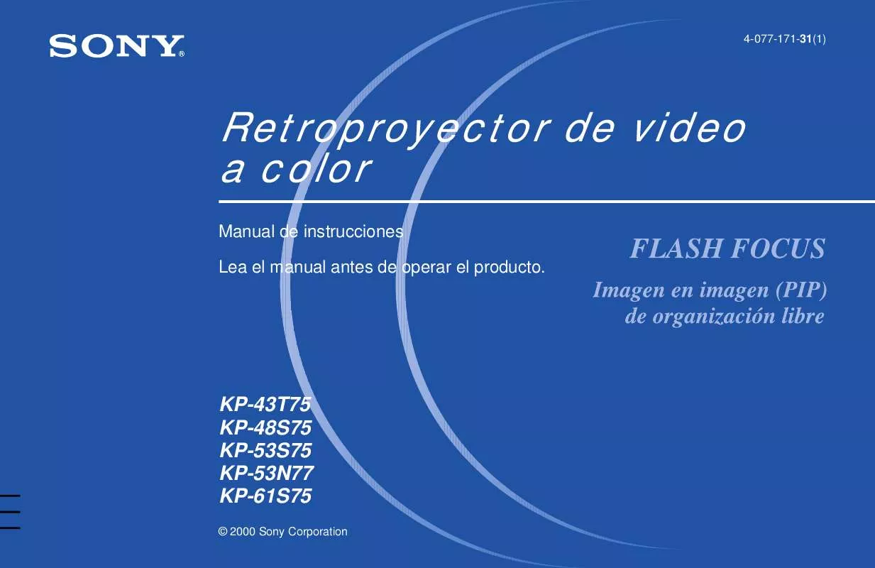 Mode d'emploi SONY KP-43T75